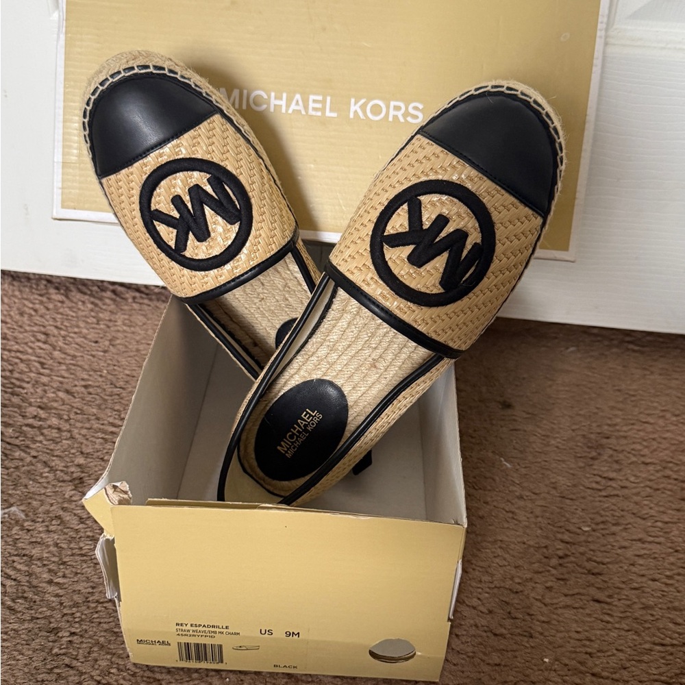 Michael Kors Black and Tan Espadrilles